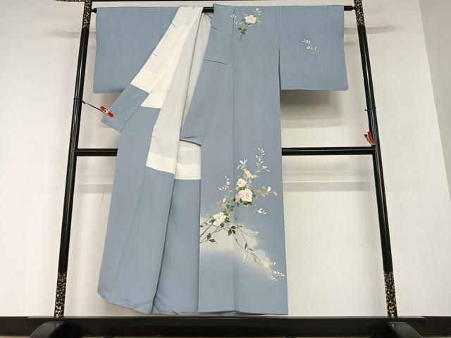 平和屋着物●本加賀友禅作家　南克治　訪問着　枝花文　暈し染め　正絹　逸品　AAAV7278zg 平和屋着物○本加賀友禅作家 南克治 訪問着 枝花文 暈し染め 正絹 逸品