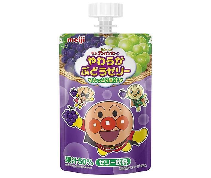 メーカー|問屋直送品 代引不可 明治 それいけ アンパンマンのやわらかぶどうゼリー 100g×36本入× 2ケース ｜ 果実飲料 ゼリー飲料 グレープ