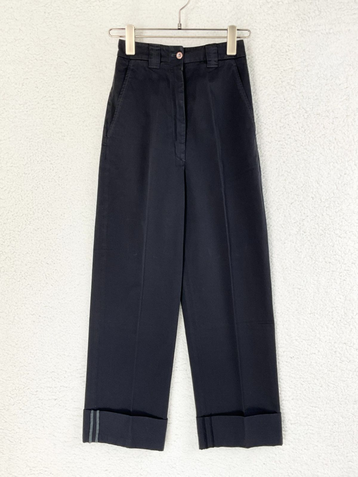 Acne Studios アクネステュディオス 32 ブラック ハイウエストワイドチノパンツ