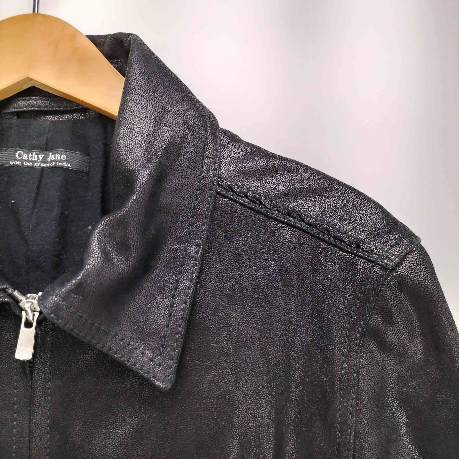 キャシージェーン Cathy Jane ゴートレザー シングル ライダース