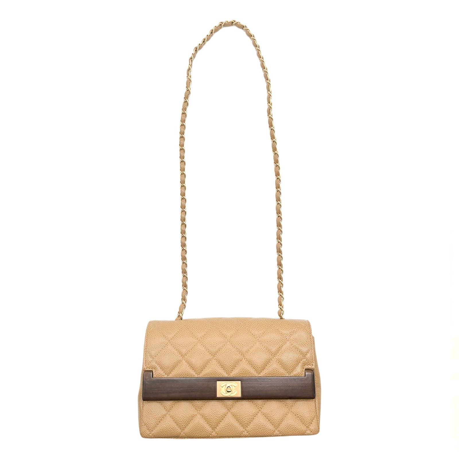 CHANEL シャネル マトラッセ キャビア キャビアスキン ウッド チェーン 