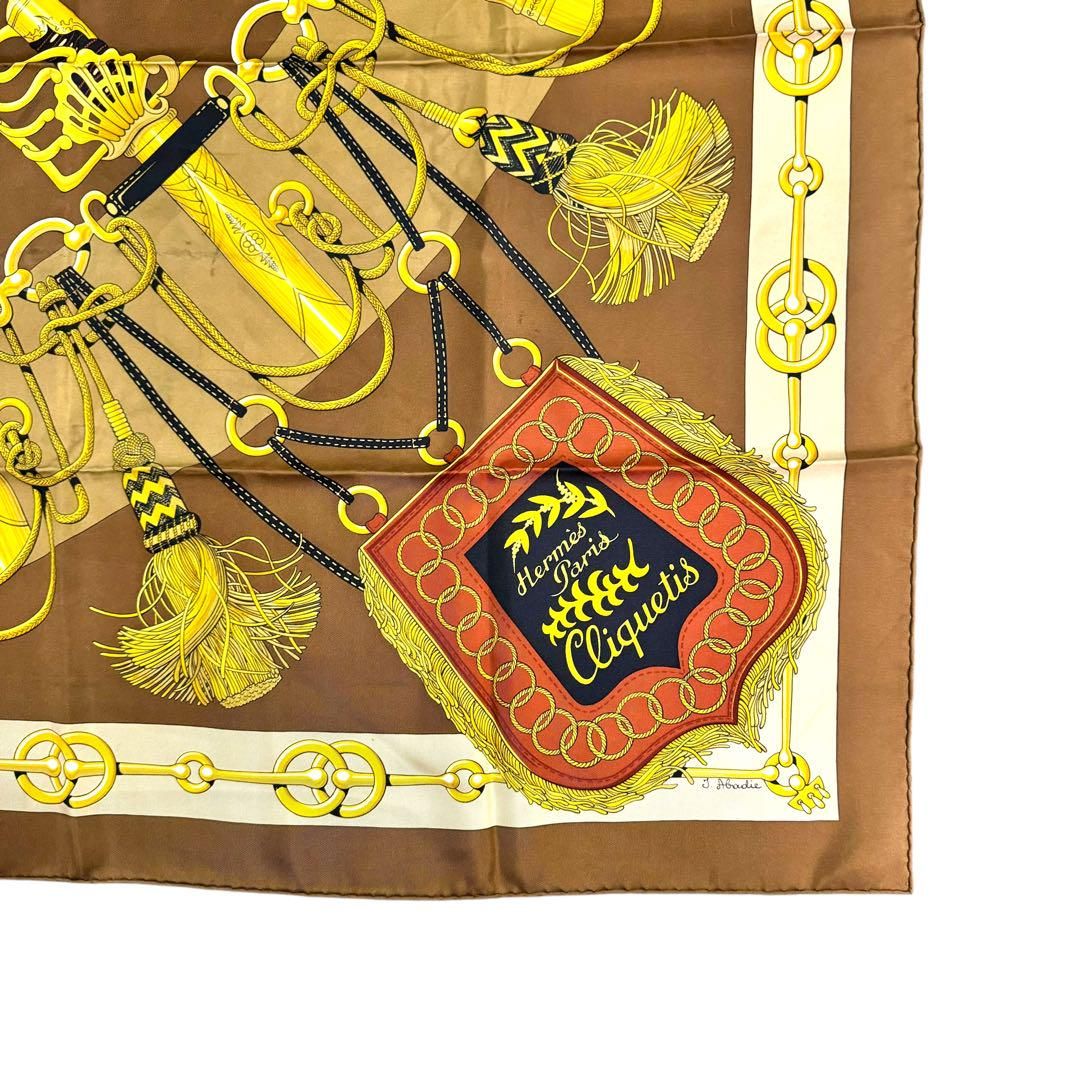 HERMES エルメス 大判 カレ90 良品 Cliquetis シルク100% スカーフ
