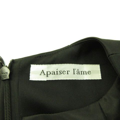 【中古】Apaiser lame ノースリーブワンピース ドレス ロング 黒 40 *A280 レディース Apaiser lame ノースリーブワンピース ドレス ロング 黒 40 *A280
