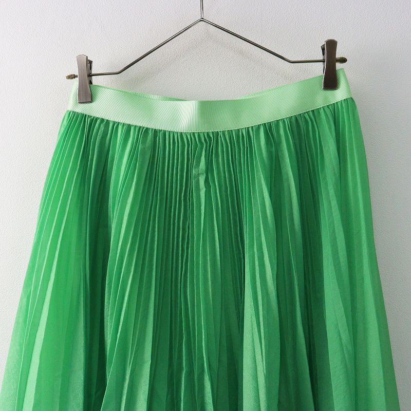 2025SS シクラス CYCLAS シアープリーツスカート 36｜ネオングリーン ボトムス フ ロング アコーディオン 2400014628975 SIROKUMA-CORPORATION_COM