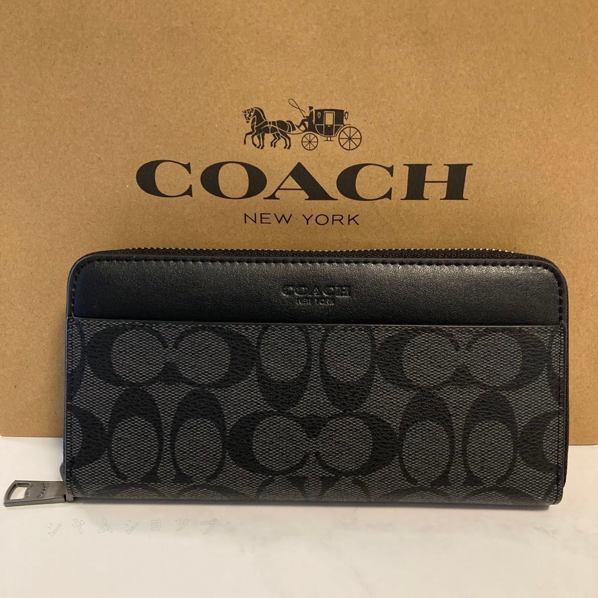 新作 COACH 長財布 コーチ 長財布 レディース メンズ シグネチャー ブラック - メルカリ