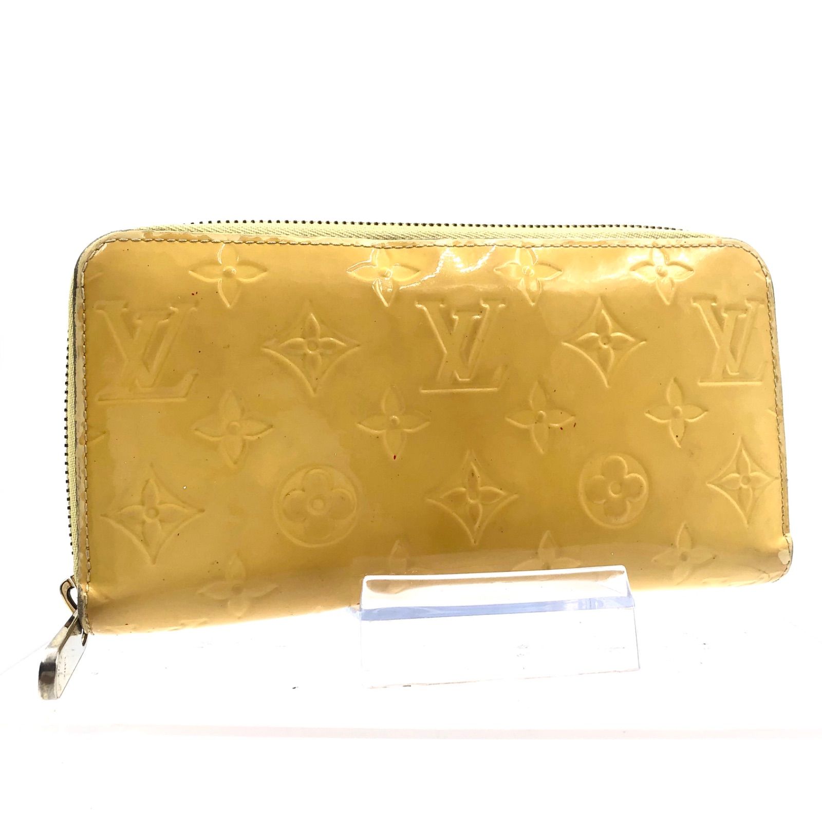 □良品□鑑定済み□LOUIS VUITTON ルイヴィトン モノグラムヴェルニ シトリン(イエロー) ジッピーウォレット ラウンドファスナー 長財布  M90142 エナメル パテントレザー フランス製 刻印あり ゴールド金具 レディース 定価109,080円 - メルカリ