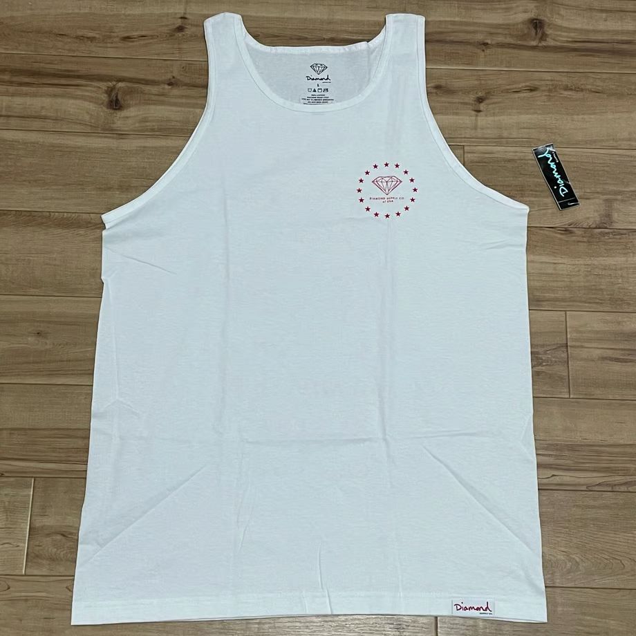 米国 ダイヤモンドサプライ Diamond Supply Co タンクトップ 白 USAシティーズ CITIES(TT8)