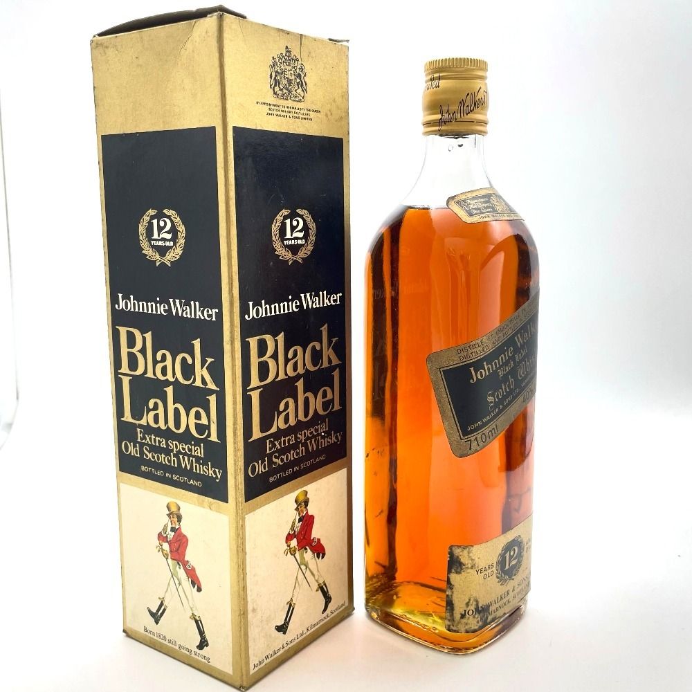 ジョニーウォーカー ブラックラベル12年 特級 箱付 80年代 ジョニーウォーカー 推定80年代流通品 ブラックラベル 12年 箱