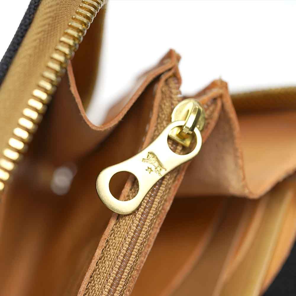 IL BISONTE ミニ財布ブラック コインケースラウンドファスナー