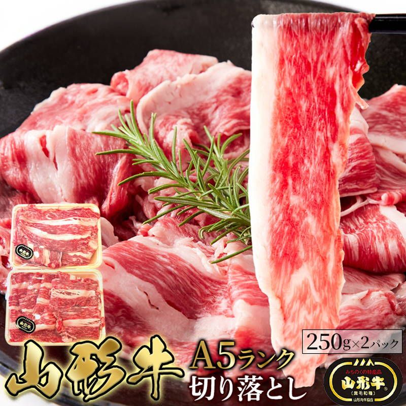 牛肉 山形牛 A5ランク ブランド牛 切り落とし 500g 250g×2パック 冷凍便