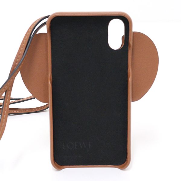 LOEWE ロエベ iPhoneケース X/XS用 アナグラム エレファント タン