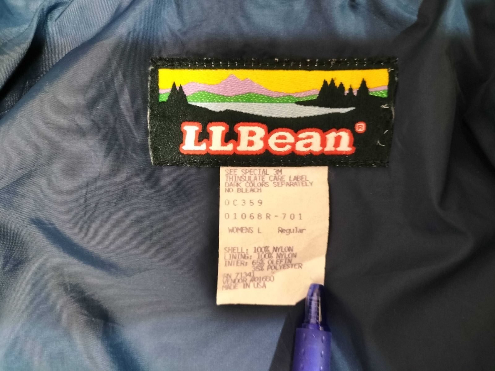 古着 80-90s USA製 山タグ L.L.Bean エルエルビーン Penobscot parka 