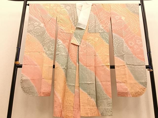 FN46＊美品！洗い張り済み＊鈴＊刺繡半衿付き＊無双＊振袖用＊長襦袢＊１２６ｃｍ 半衿 刺繍 彩小径 LONGCIEL 白 金 黒 人気 可愛い お洒落 日本製