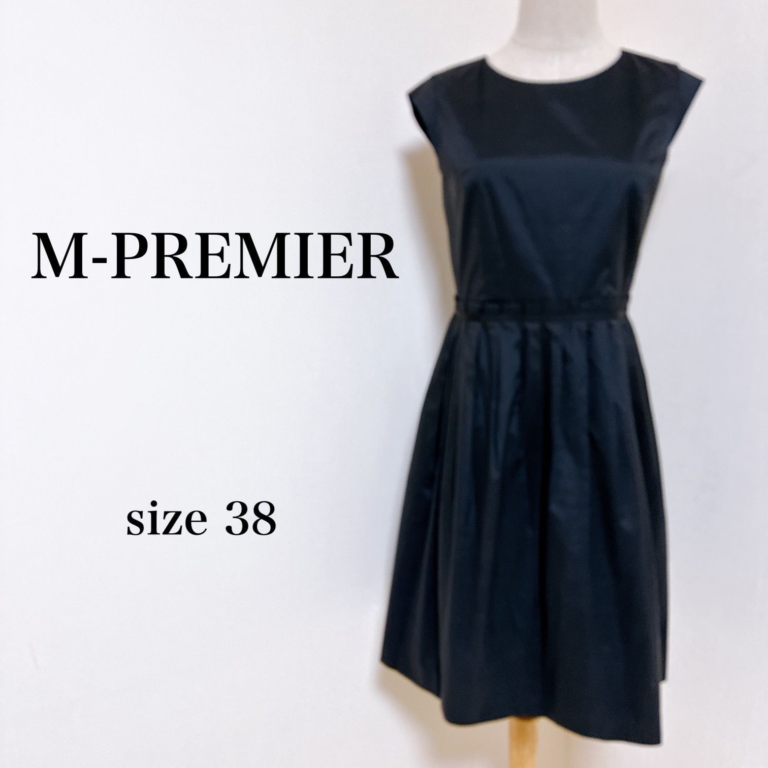 M-PREMIER エムプルミエ ワンピース ひざ丈 ノースリーブ フレア