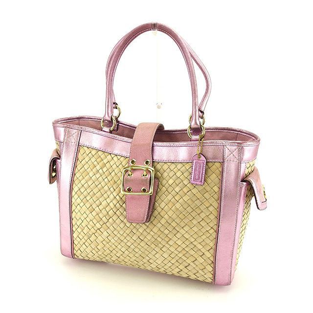 美品COACHコーチ トートバッグ カゴバッグ ピンク CH741 ポーチ付き 美品COACHコーチ トートバッグ カゴバッグ ピンク CH741 ポーチ付き