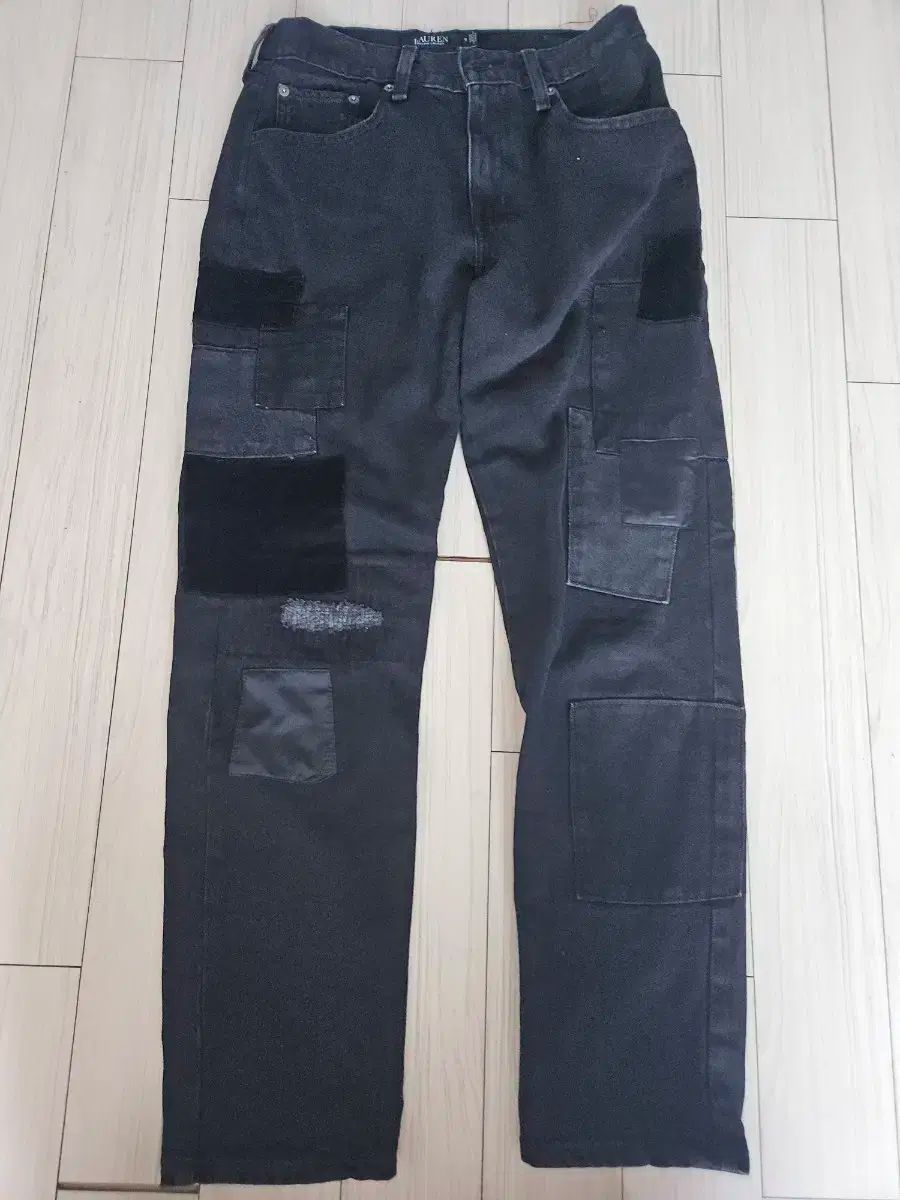 ポロ ラルフローレン パッチワーク ブラック デニム パンツ 27-28