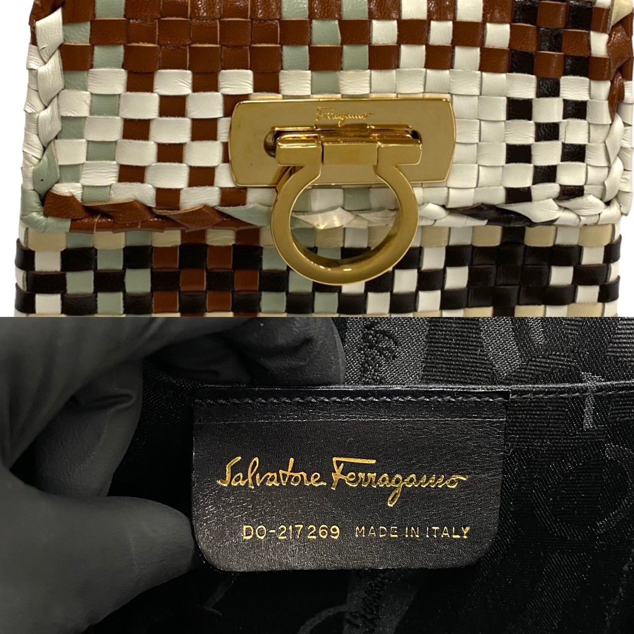 ほぼ未使用 Salvatore Ferragamo サルヴァトーレフェラガモ ガンチーニ