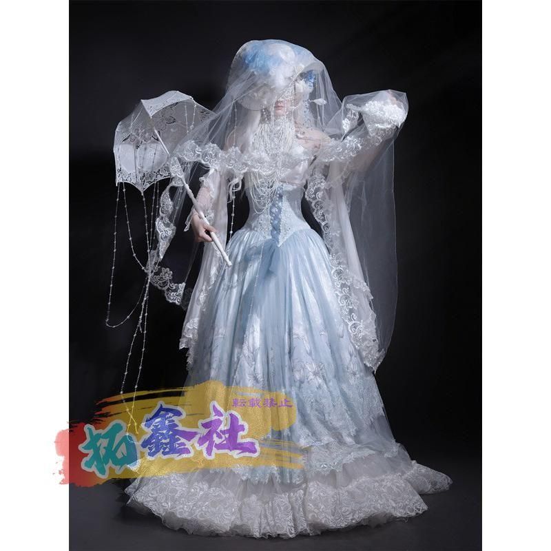 ロリータセットOP+SK パフスリーブ ハイウエスト レース ゴシック