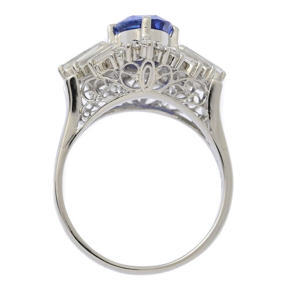 サファイア ダイヤ　リング　指輪　Pt850 プラチナ 楽天市場】ブルースターサファイア 2.99ct リング 13.5号 PT850