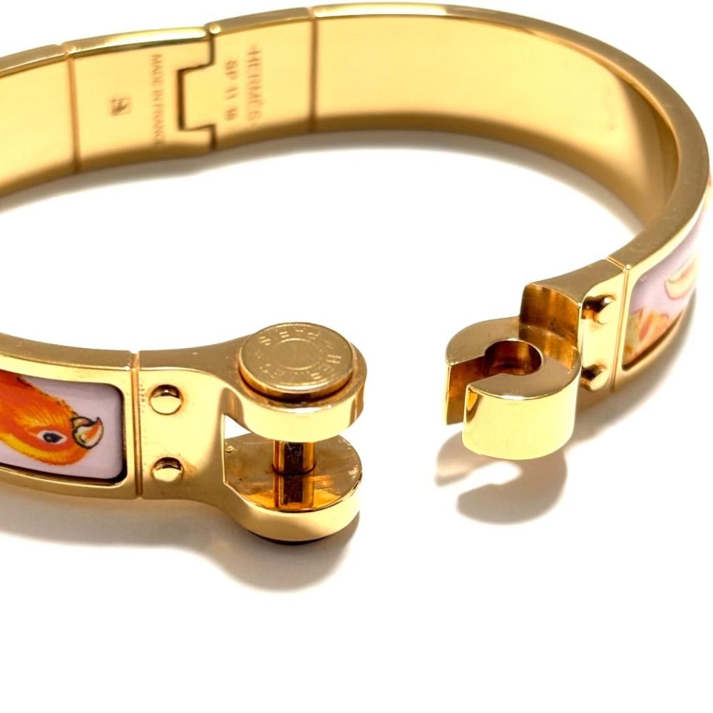 エルメス HERMES シャルニエール PM ブレスレット バングル 鳥 花 