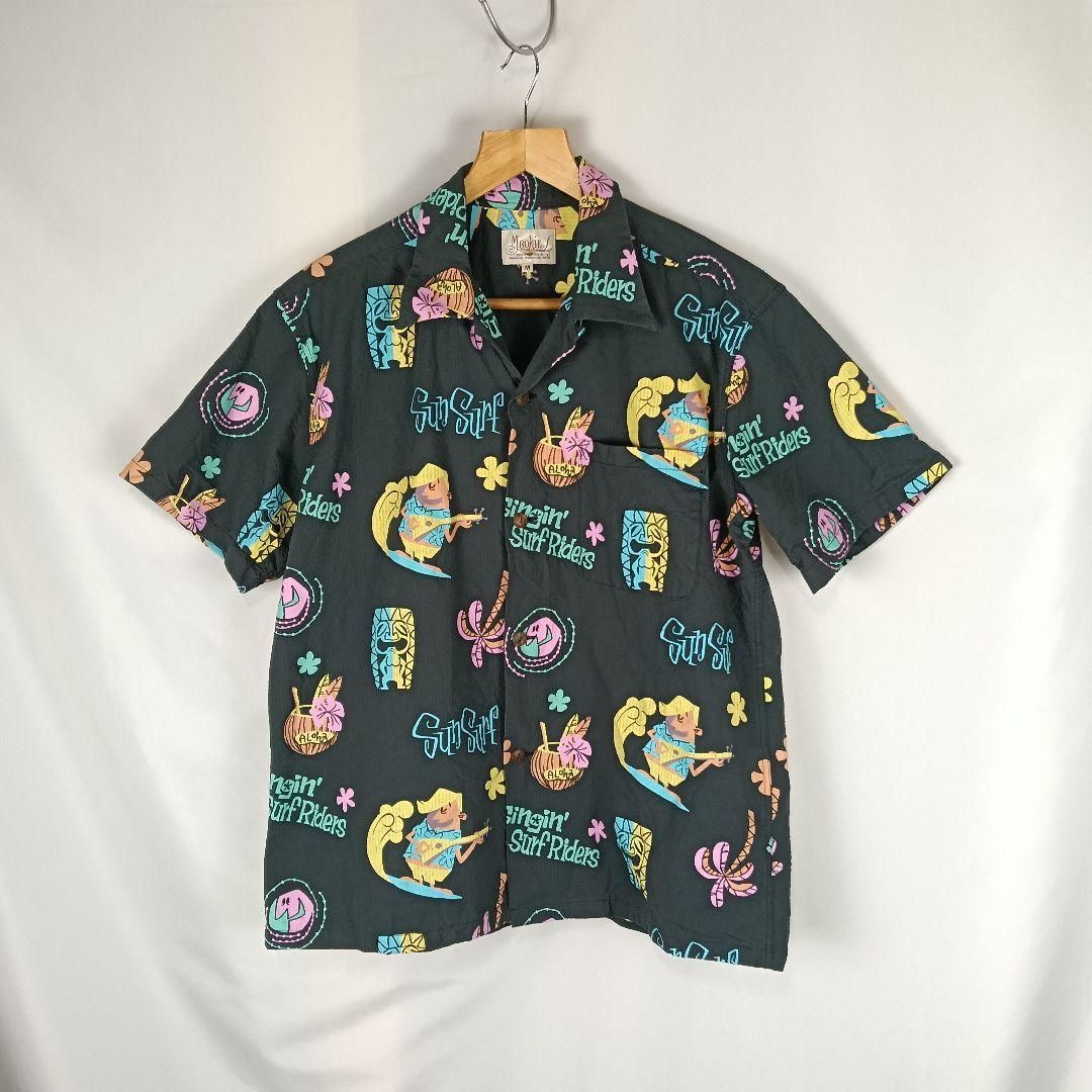 SUN SURF アロハシャツ Surf Riders M ブラック B3600
