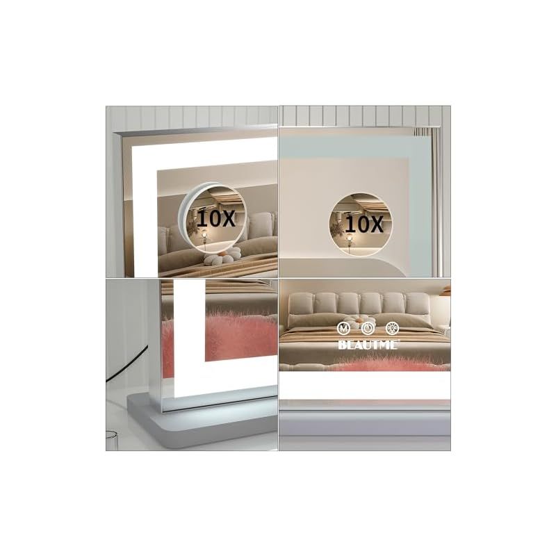 BEAUTME 女優ミラー大きい 化粧ミラー 3光色 無段階調光 3WAY壁掛け