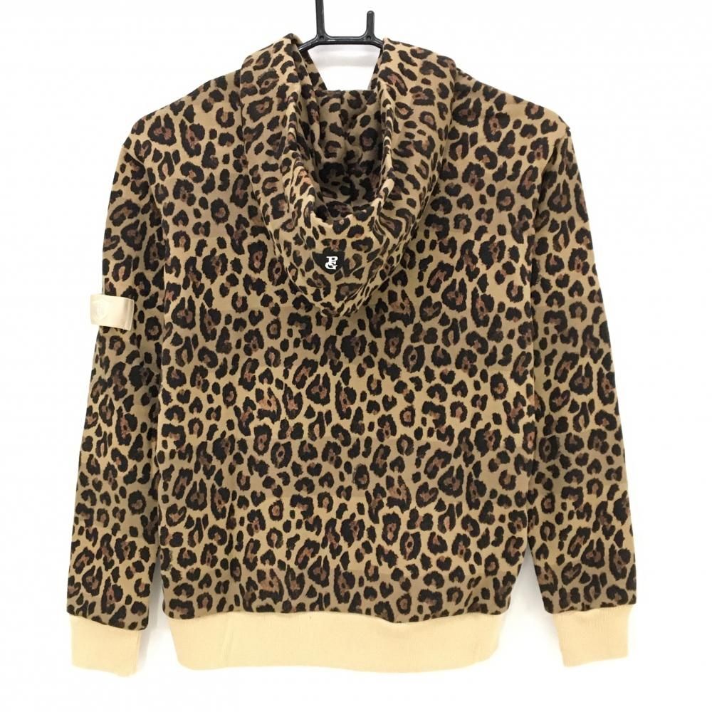 新品】パーリーゲイツ ジップパーカー ライトブラウン×黒 レオパード  