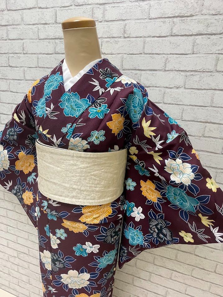 洗える着物　単衣　Lサイズ【20250118-3】単品　ひとえ　仕立て上がり
