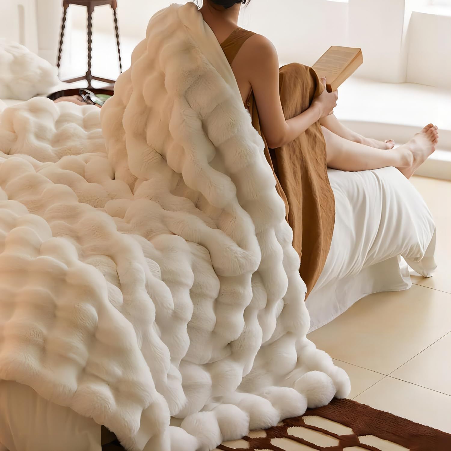 Color ホワイト_Size セミダブル 160x200cm TV-SNSで話題 ふわとろ毛布 もうふ ふわふわ もこもこ毛布 2枚合わせ ふわとろ ブランケット おしゃれ ひざ掛け ソファー掛け 掛け毛布 掛け布団 柔らかく肌触 ラグジュアリー 厚手 暖