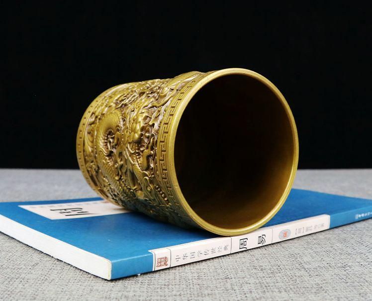 銅器 盤竜の 筆箱 書道具 文房具 現代工芸品 美術品 置物 置物 銅器 盤竜の 筆箱 書道具 文房具 現代工芸品 美術品 置物