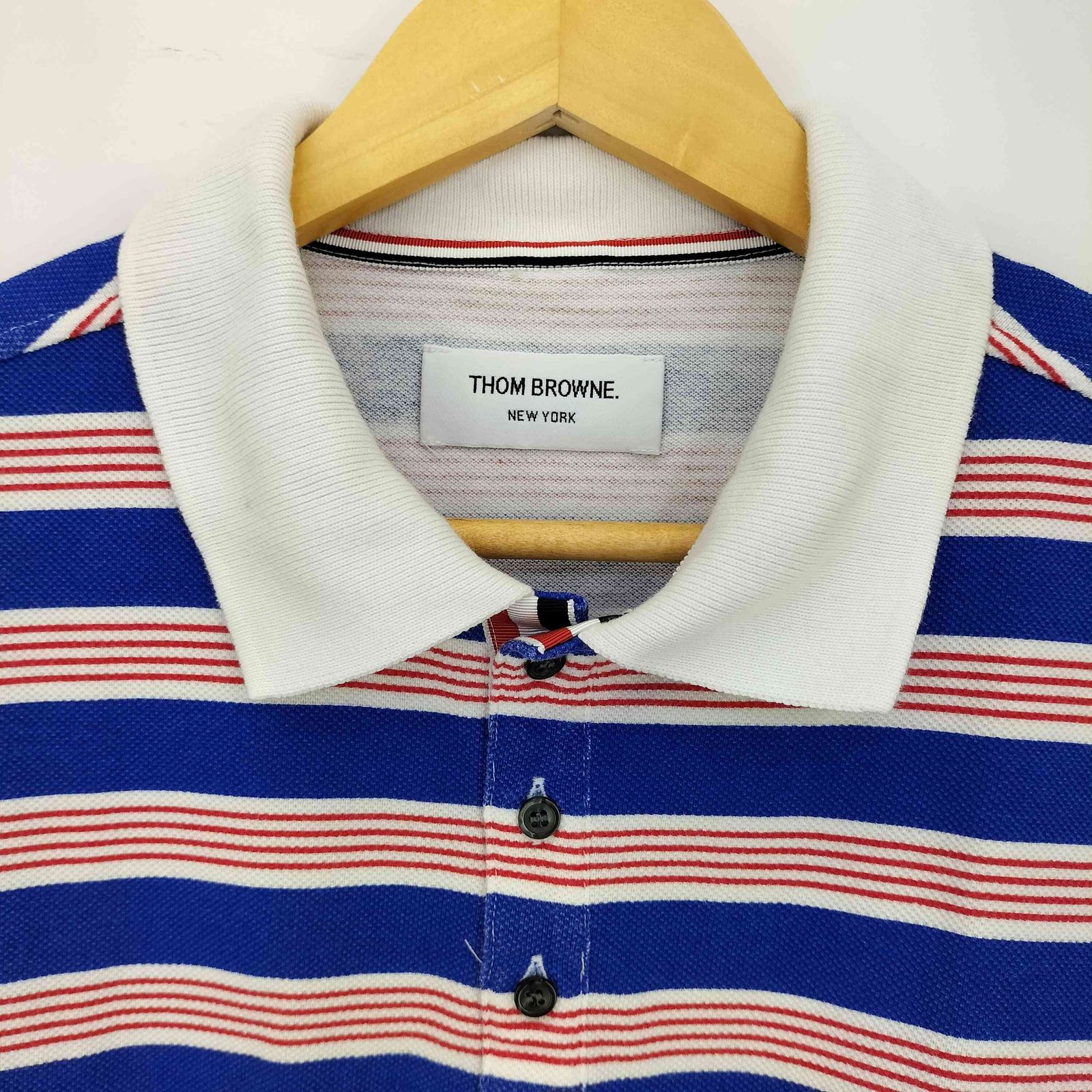 THOM BROWNE トムブラウン　ポロシャツ　メンズ　トリコカラー　L 3 THOM BROWN】トリコロール ポロシャツ 【公式通販】
