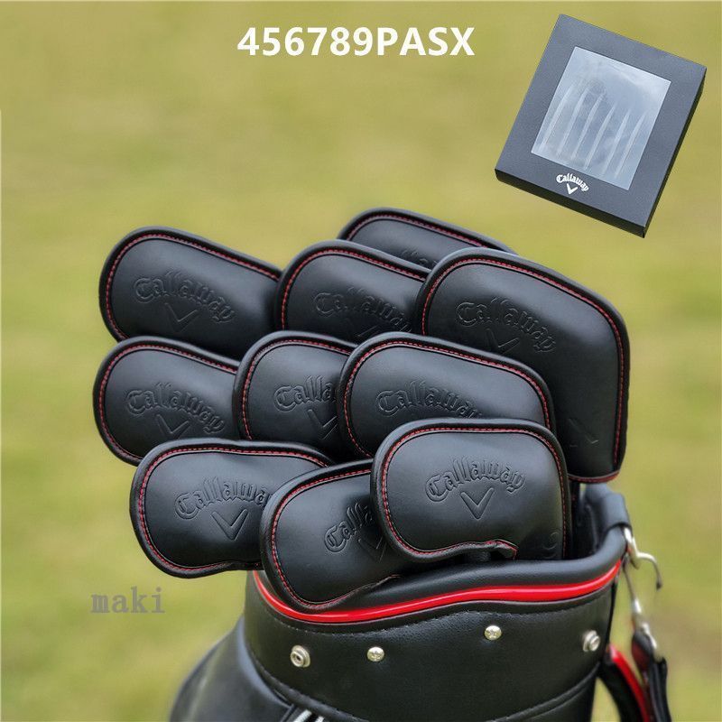 週末 Callaway GOLF アイアンカバー 10点セット ブラック ゴルフクラブ ヘッド保護カバー
