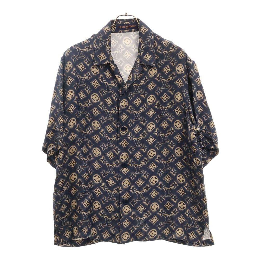 LOUIS VUITTON (ルイヴィトン) 23AW Monogram Silk Shirt モノグラムシルクシャツ 半袖開襟シャツ ネイビー  RM232M Z49 HPS34W - メルカリ