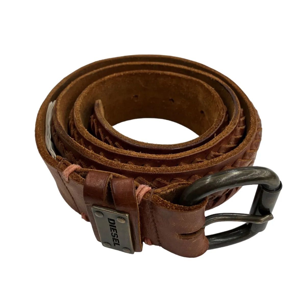 DIESEL ブラウンベルト 85/34 DIESEL ブラウンレザーベルト 85/34