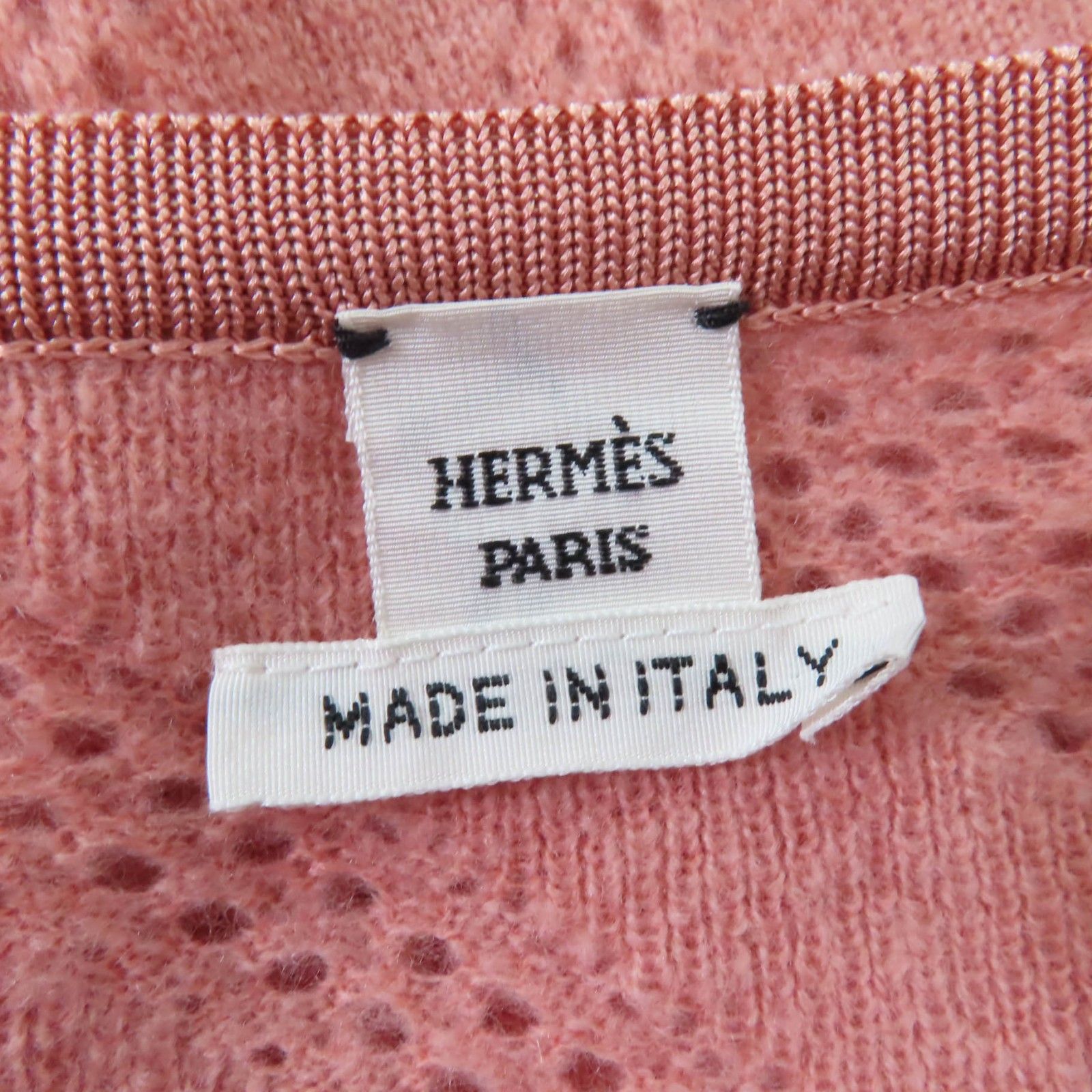 美品☆HERMES エルメス 22AW 2H2618DC ウール カシミヤ混 長袖 ニット トップス ピンク 34 イタリア製 正規品 レディース 美品☆HERMES エルメス 22AW 2H2618DC ウール カシミヤ混 長袖