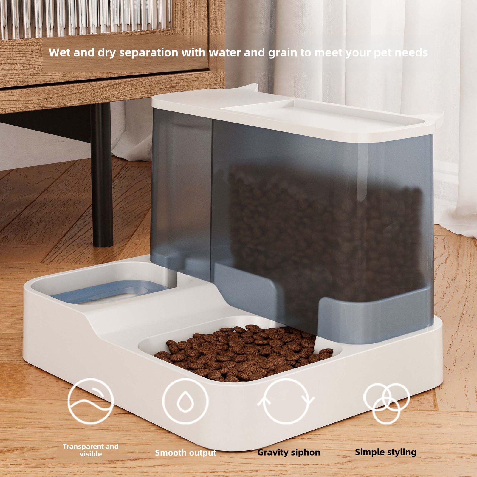 水ディスペンサーラージキャパシティーキャットボウル 一体型流れる水無濡れ口飲み自動給水器