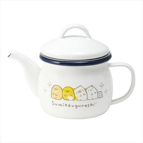 3営業日で発送 タマハシ TAMAHASHI すみっコぐらし ホーローティーポット ストレーナー付 お茶ポット 茶漉し付き 紅茶 緑茶 ガス火 SG-04