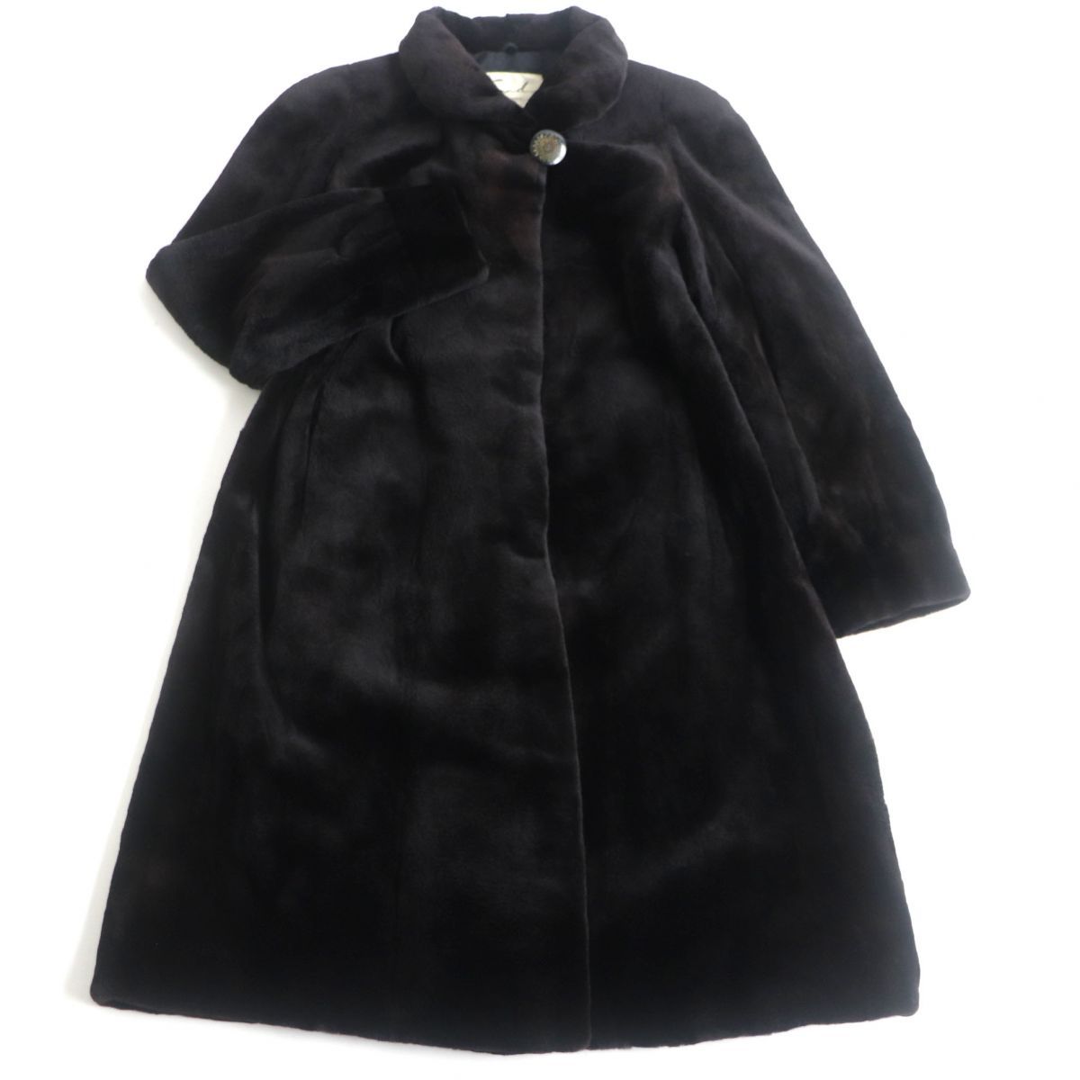 シェアードミンク\u0026フォックスファーのジャケットコート黒ムーンバット黒ブラック
