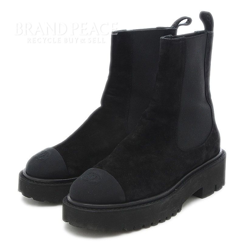 CHANEL サイドゴア　ショートブーツ　37C CHANEL サイドゴアショートブーツ37C