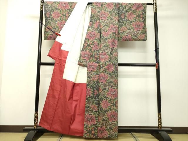平和屋着物○本場大島紬 7マルキ 草花文 正絹 逸品 DAAR4357tw - メルカリ