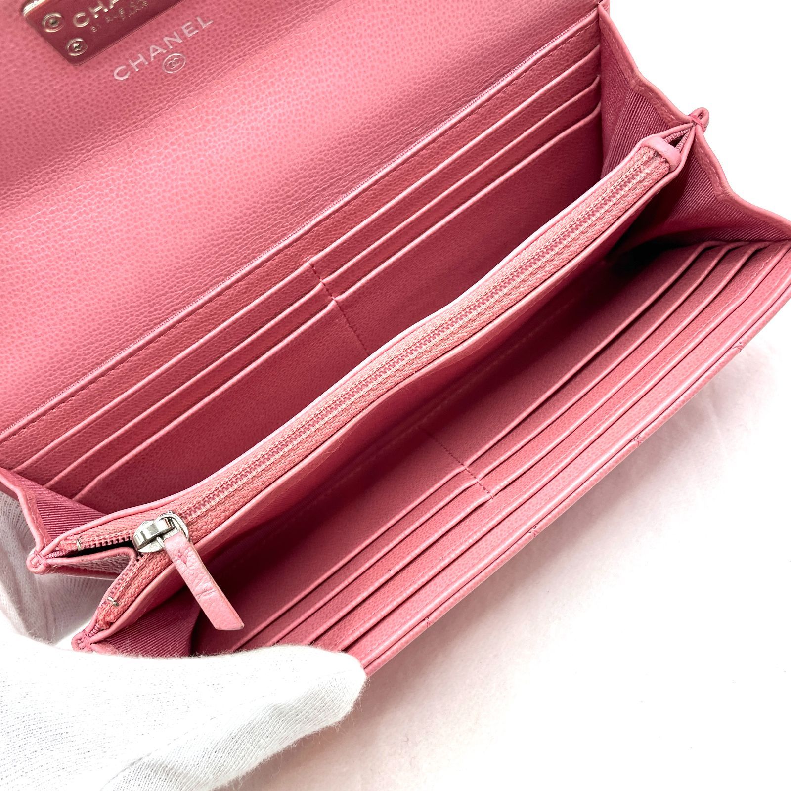 220】CHANEL シャネル ハーフココ プッシュロック式 フラップ 二 