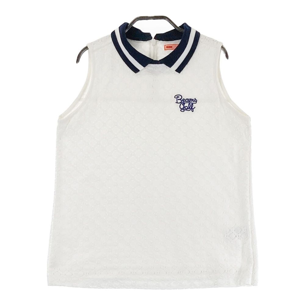 サイズ：M BEAMS GOLF ビームスゴルフ  ノースリーブ 襟付き Tシャツ  ホワイト系 [240101285776] ゴルフウェア レディース ストスト サイズ：M BEAMS GOLF ビームスゴルフ ノースリーブ 襟付き T