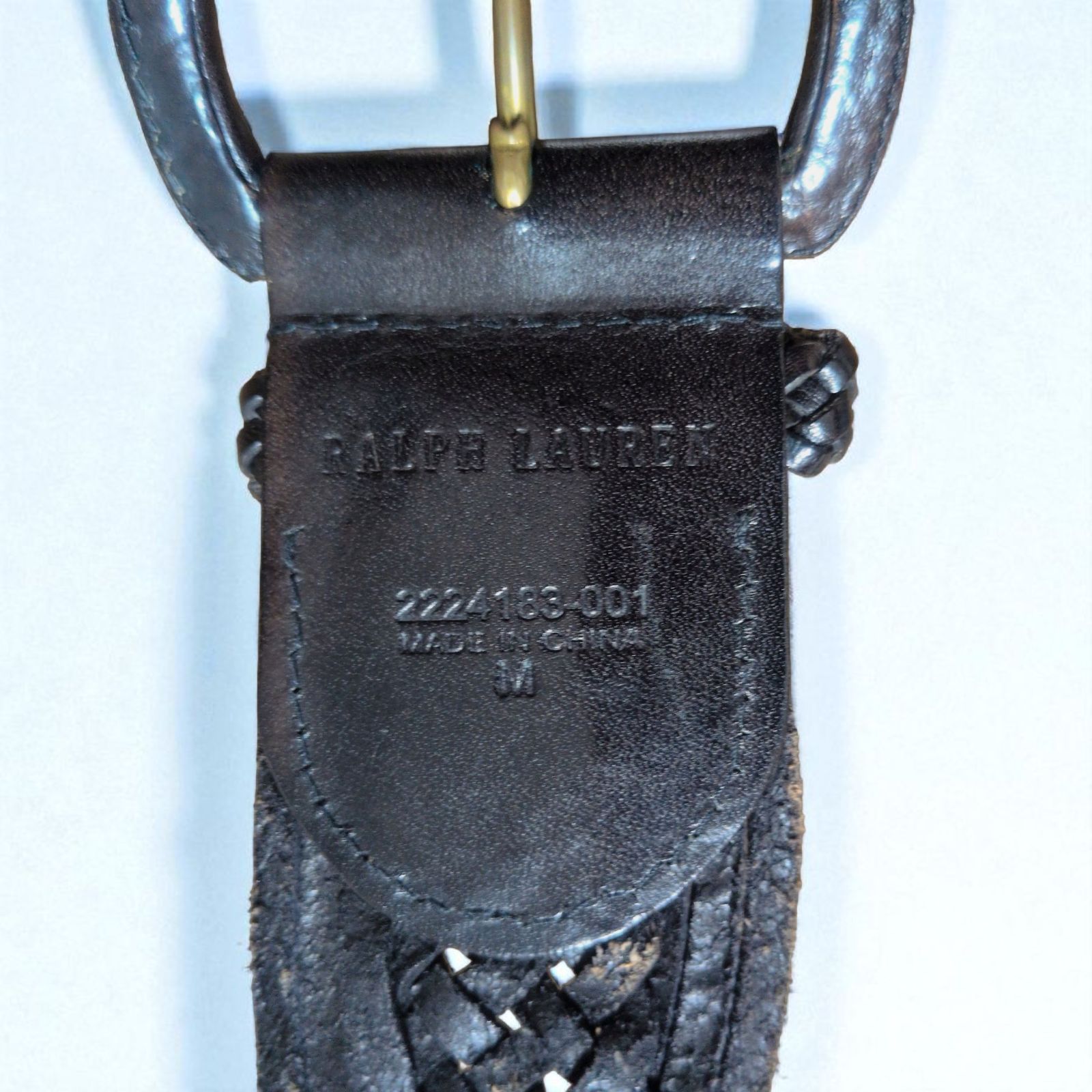 【美品】ラルフローレン レザー メッシュ ブラック ベルト 110cm 高級 革 ラルフローレン レザー メッシュ ブラック ベルト 110cm 高級 革