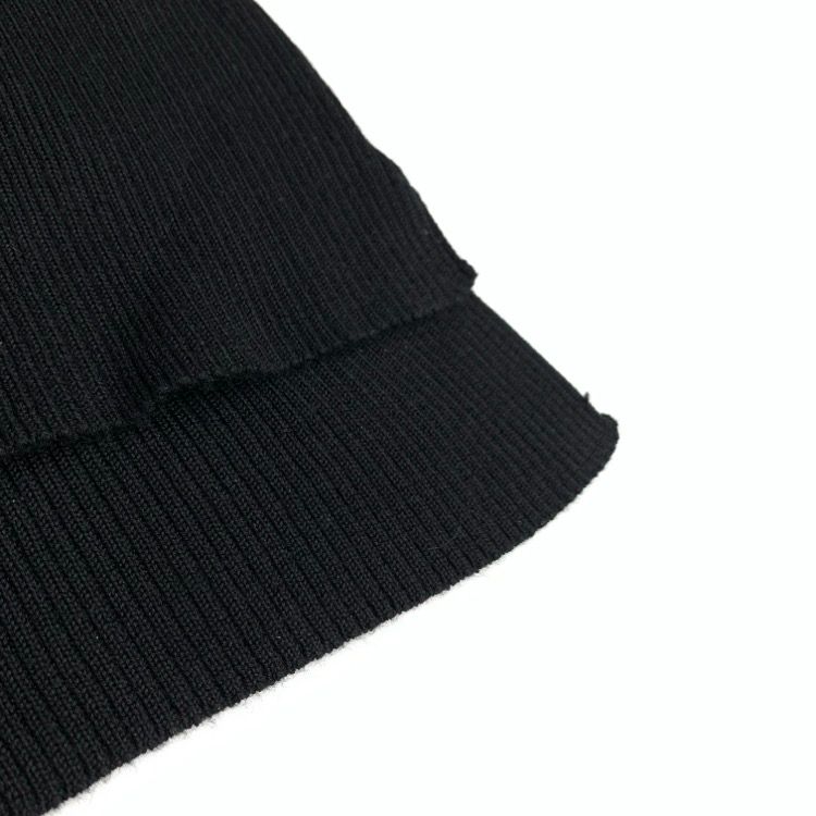 Mame Kurogouchi ハイネックニットトップス 黒 Silk Knited High neck Top - navy - Mame Kurogouchi