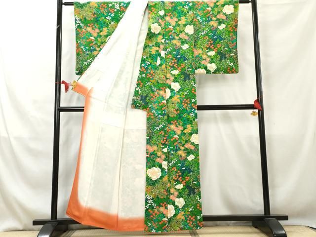 平和屋着物○上質な小紋 ドット柄 暈し染め 正絹 逸品 未使用