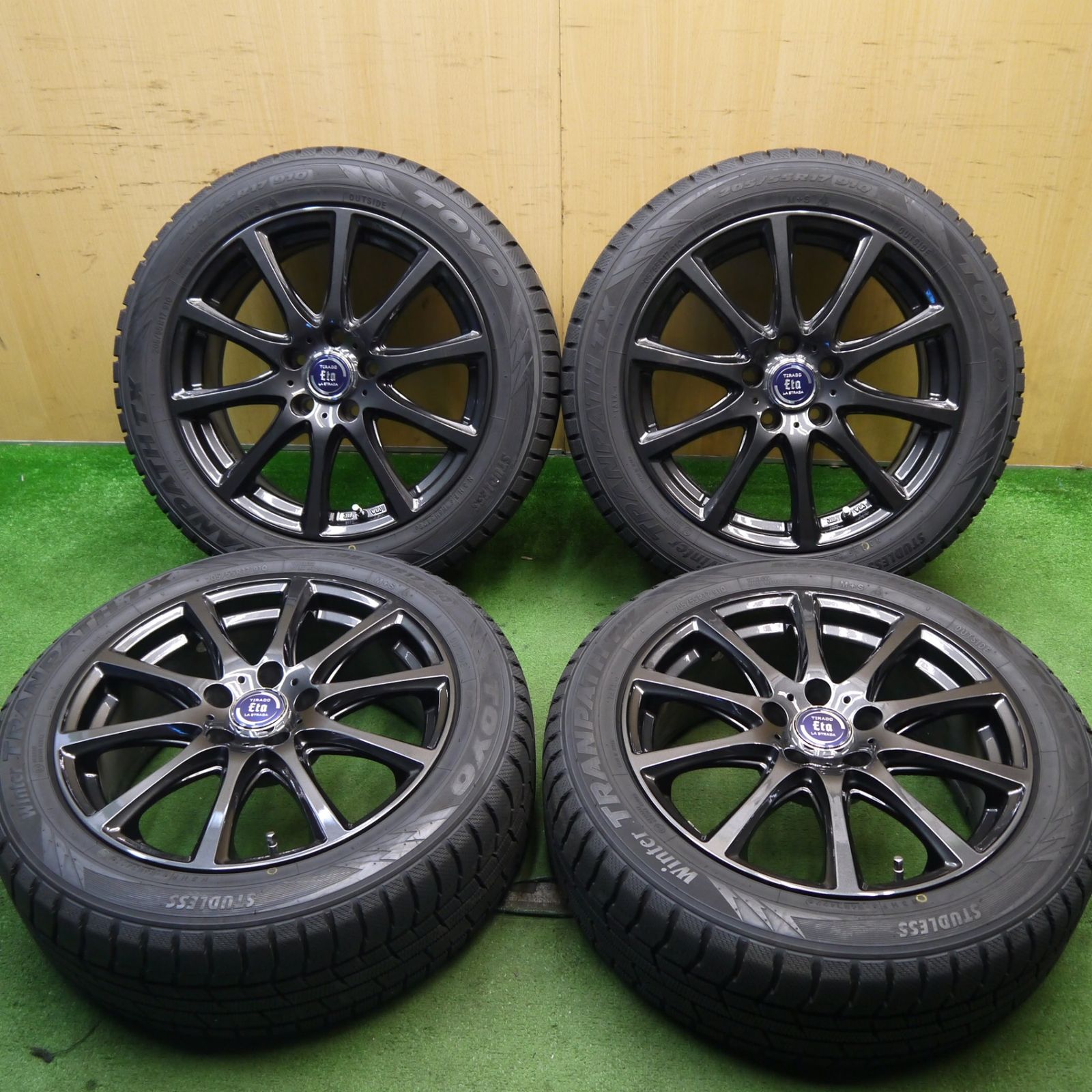 超バリ溝 22年 キレイ ほぼ10分 スタッドレス 205|55R17 トーヨー ウインター トランパス TX TIRADO Eta LA STRADA ティラード ラストラーダ 17インチ PCD114.3|5H 5052302Hス