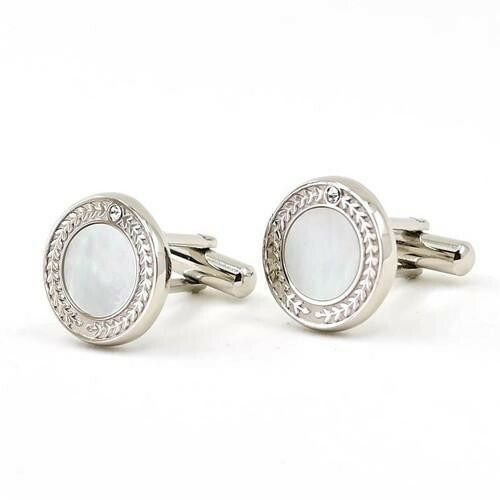 SWANK(スワンク) 白蝶貝のカフス＆タイバーセット CT002