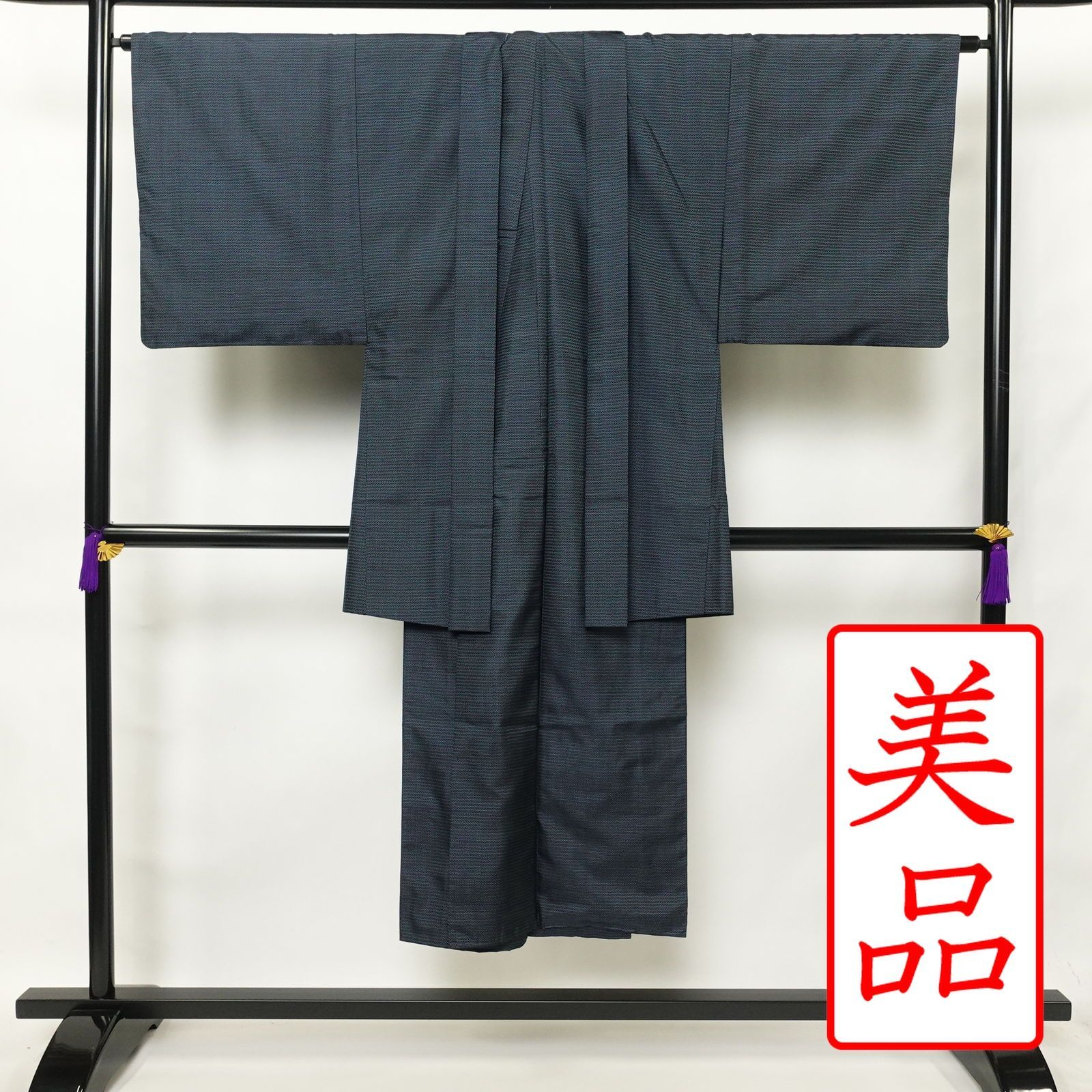中古 男性用 着物 良品 アンサンブル 羽織 長襦袢 3点 セット品 中古 男性用 着物 良品 アンサンブル 羽織 長襦袢 3点 セット品