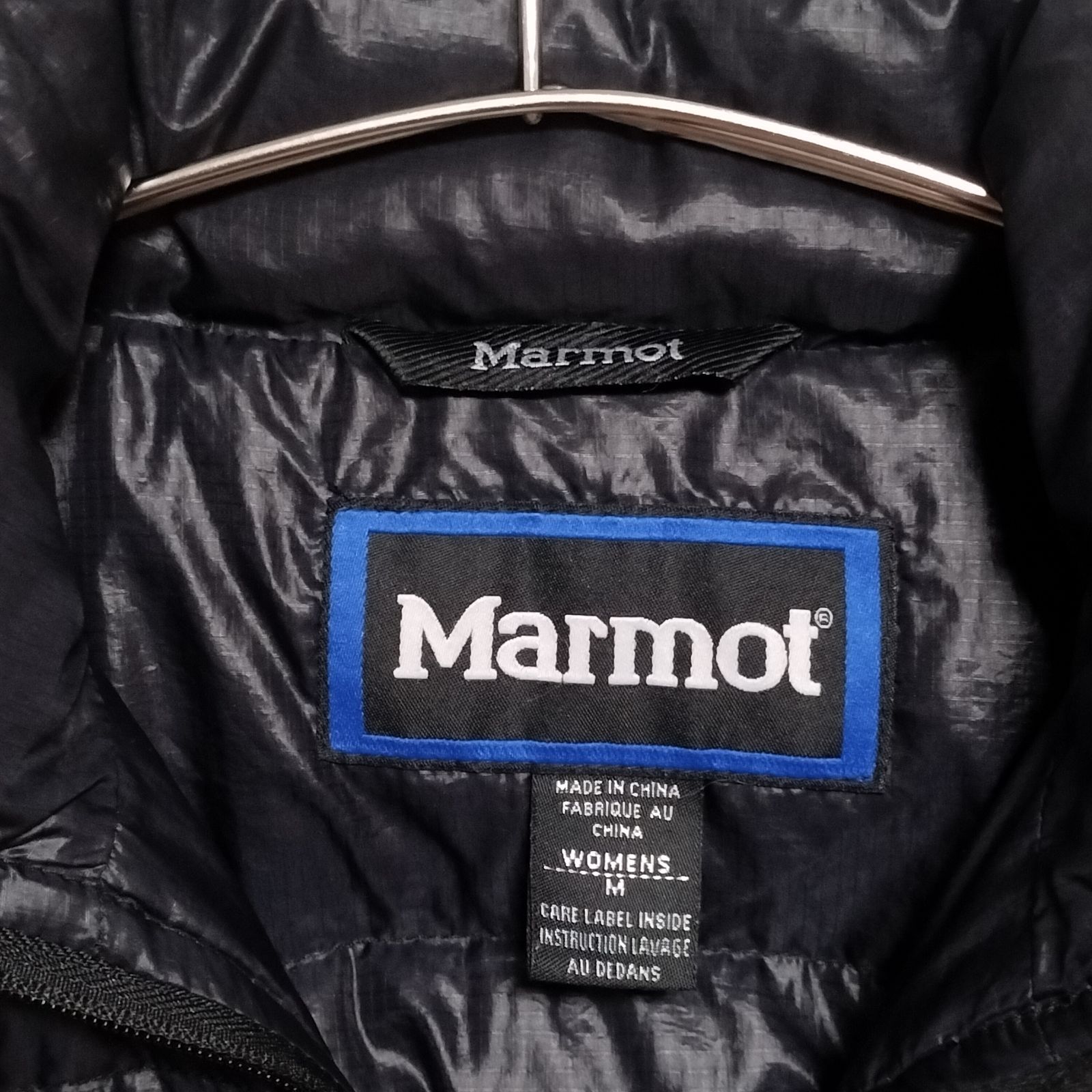 Marmot ライト ダウンジャケット M-3 Мサイズ ブラック ロゴ刺繍 