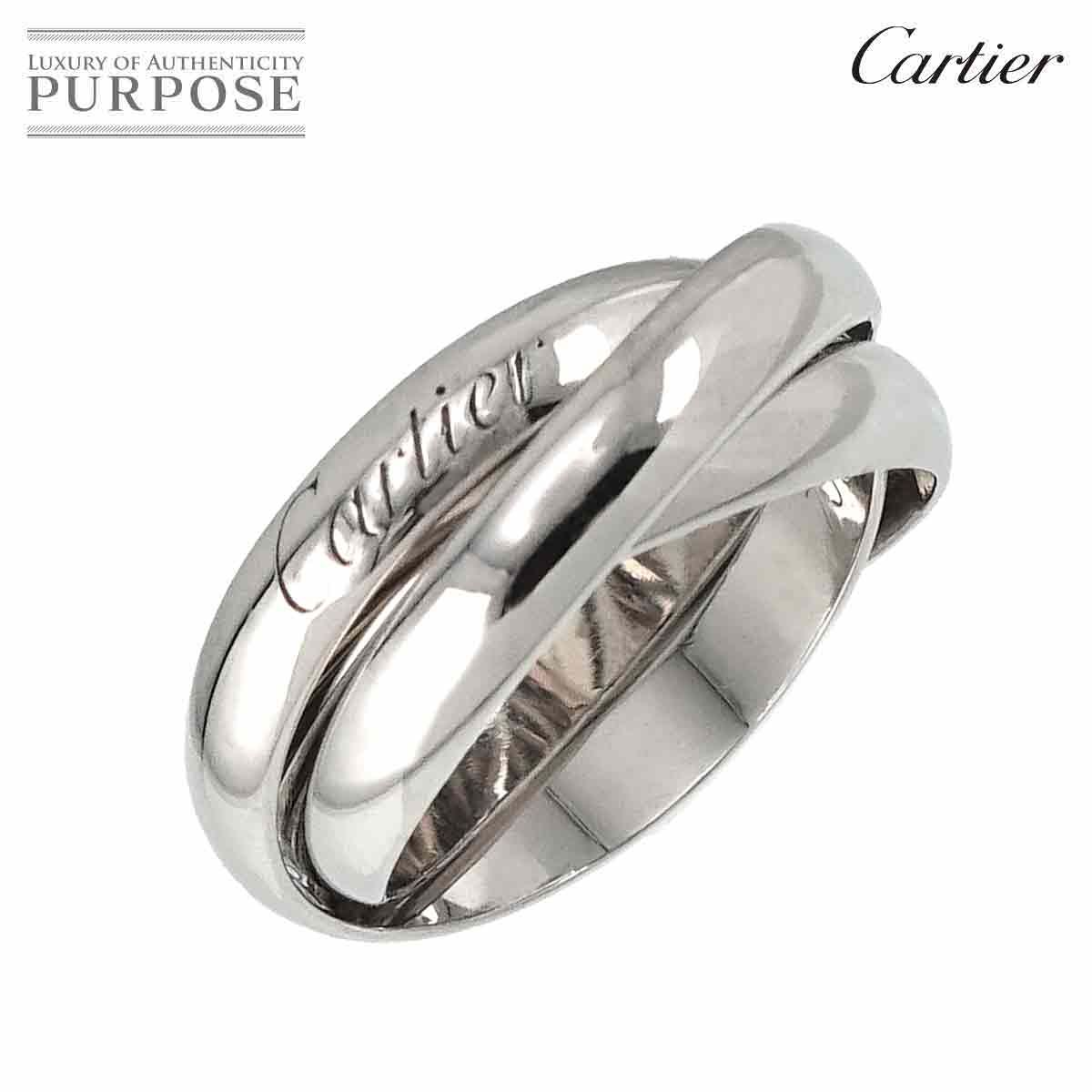 カルティエ Cartier トリニティ MM #50 リング K18 WG 3連 ホワイトゴールド 750 指輪 Trinity Ring  90242074 - メルカリ